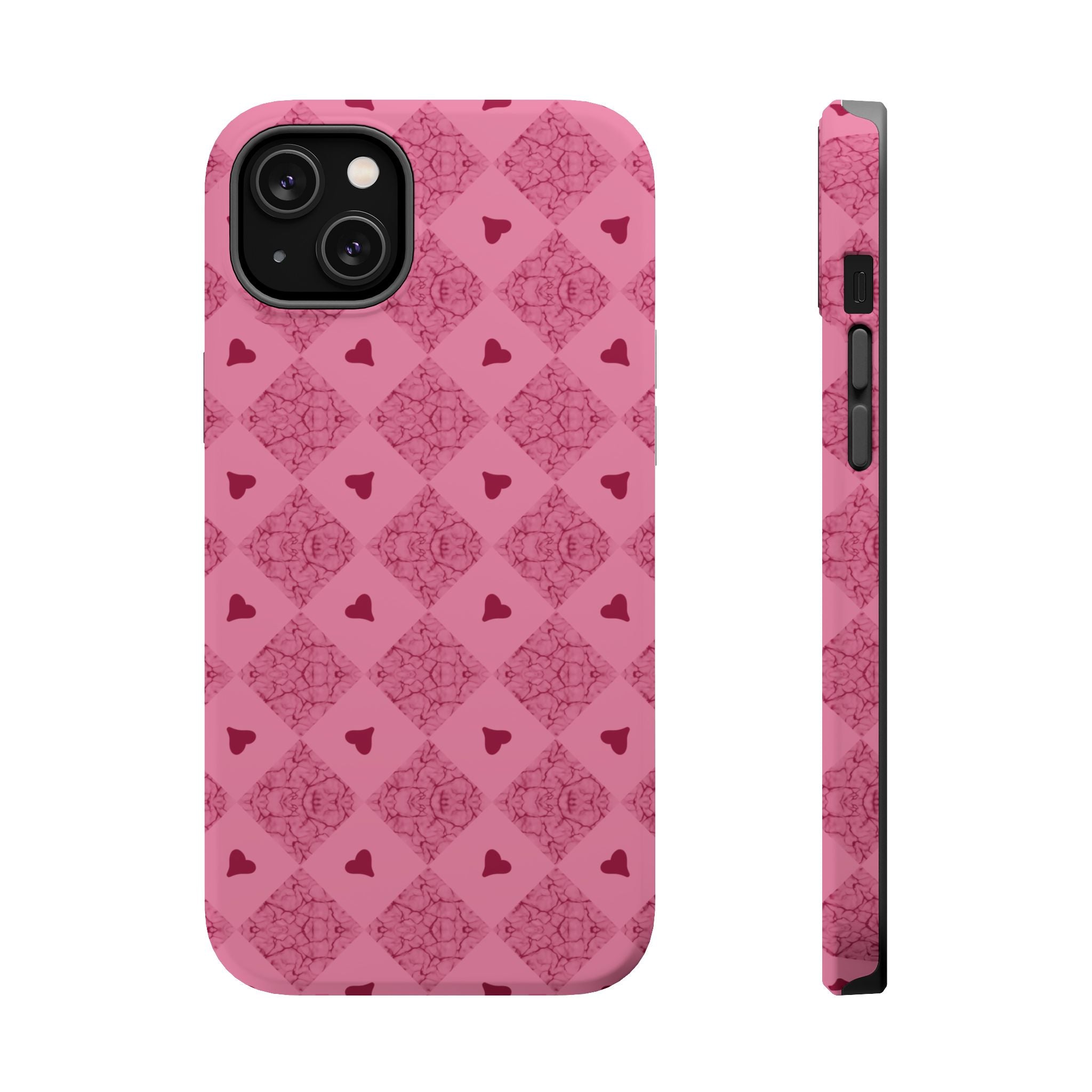 Pink Vintage Hearts Magnetic Impact-Resistant Phone Case
