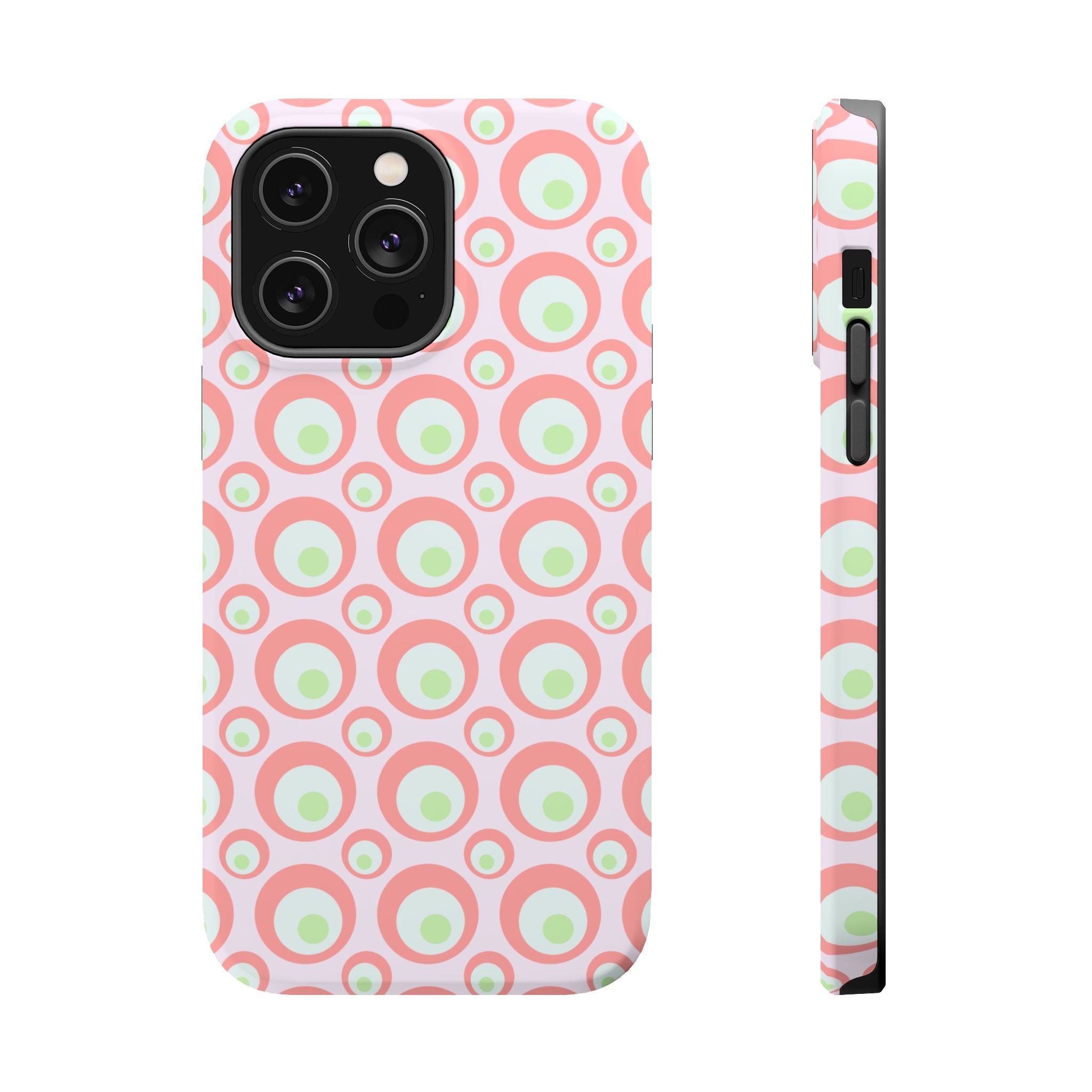 Pink Retro Circles Magnetic Impact-Resistant Phone Case