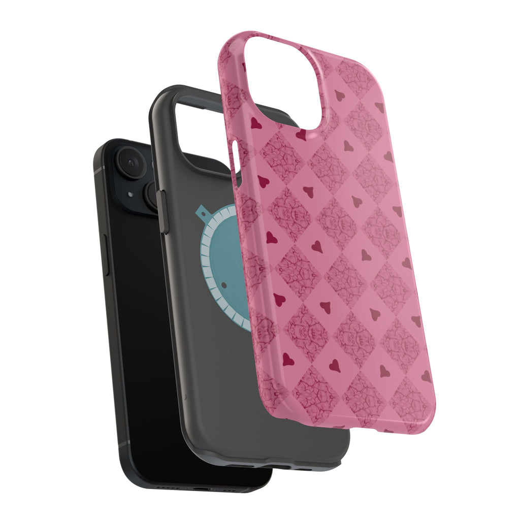 Pink Vintage Hearts Magnetic Impact-Resistant Phone Case