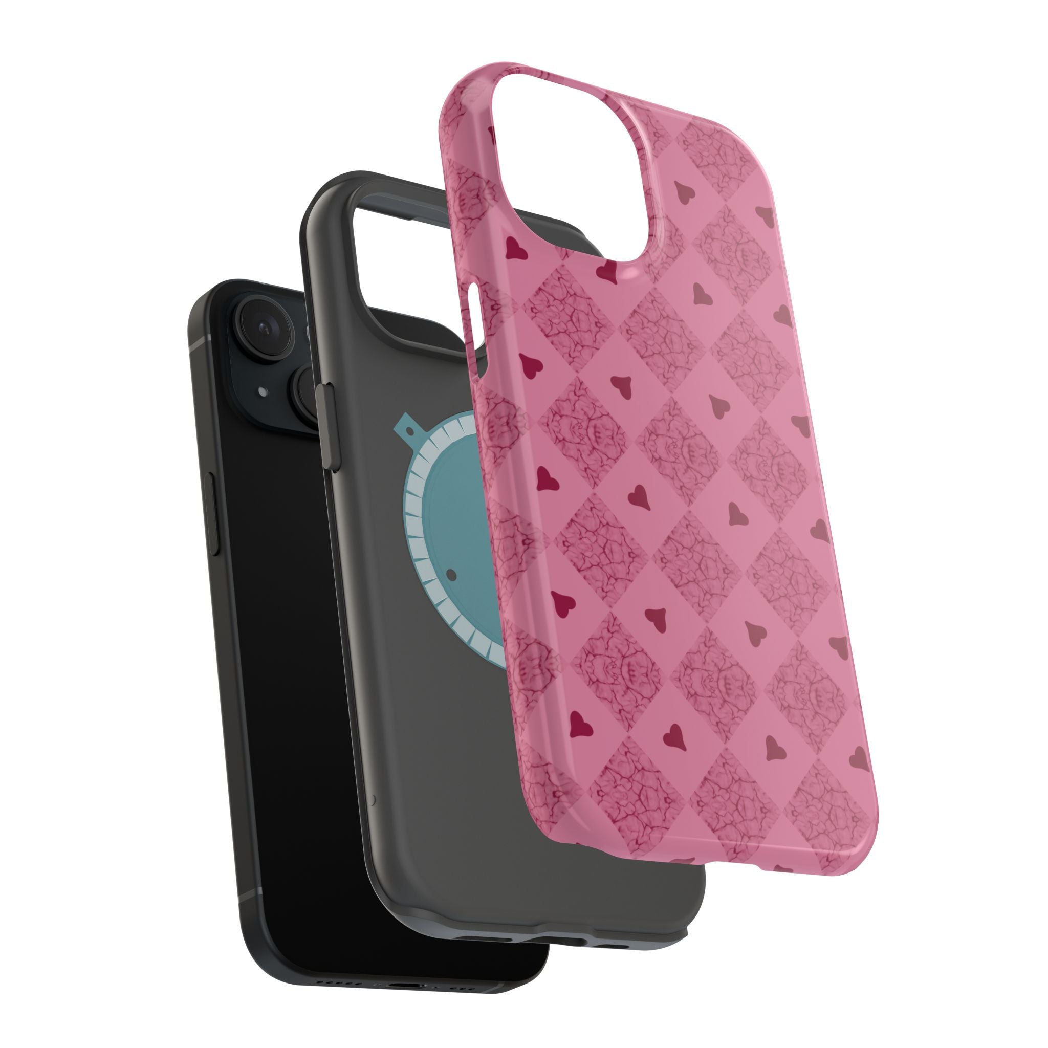 Pink Vintage Hearts Magnetic Impact-Resistant Phone Case