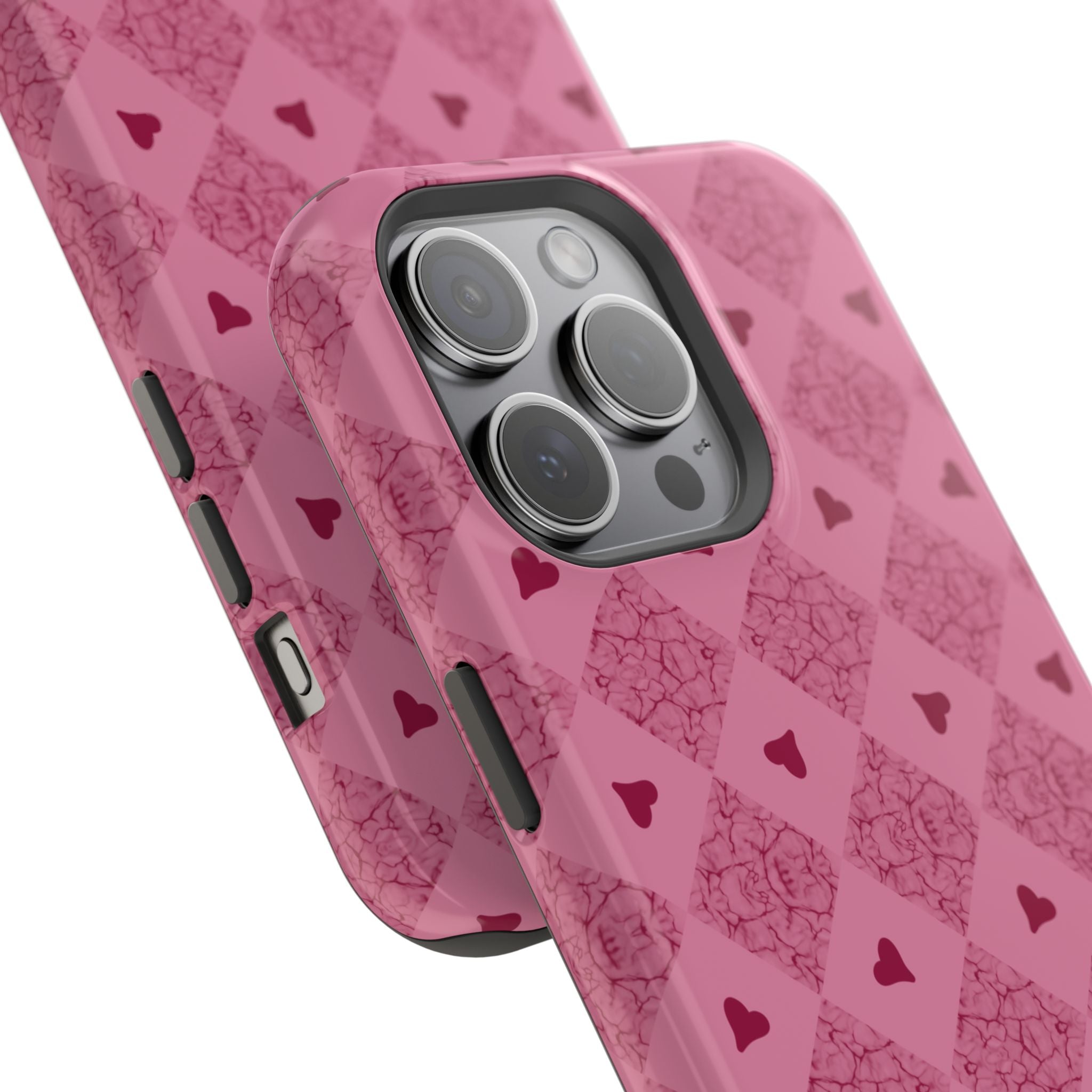 Pink Vintage Hearts Magnetic Impact-Resistant Phone Case