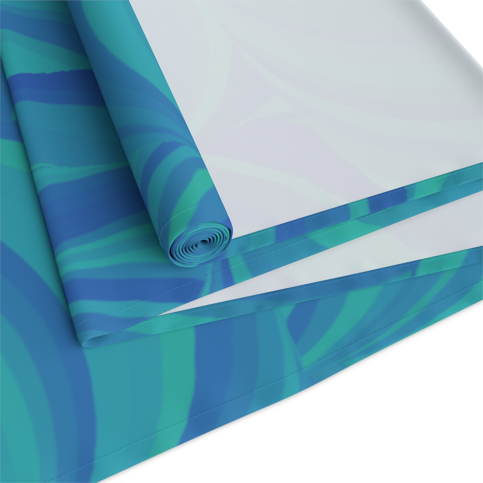 Blue Teal Swirl Table Runner — Abstract Coastal Pattern for Dining & Entertaining