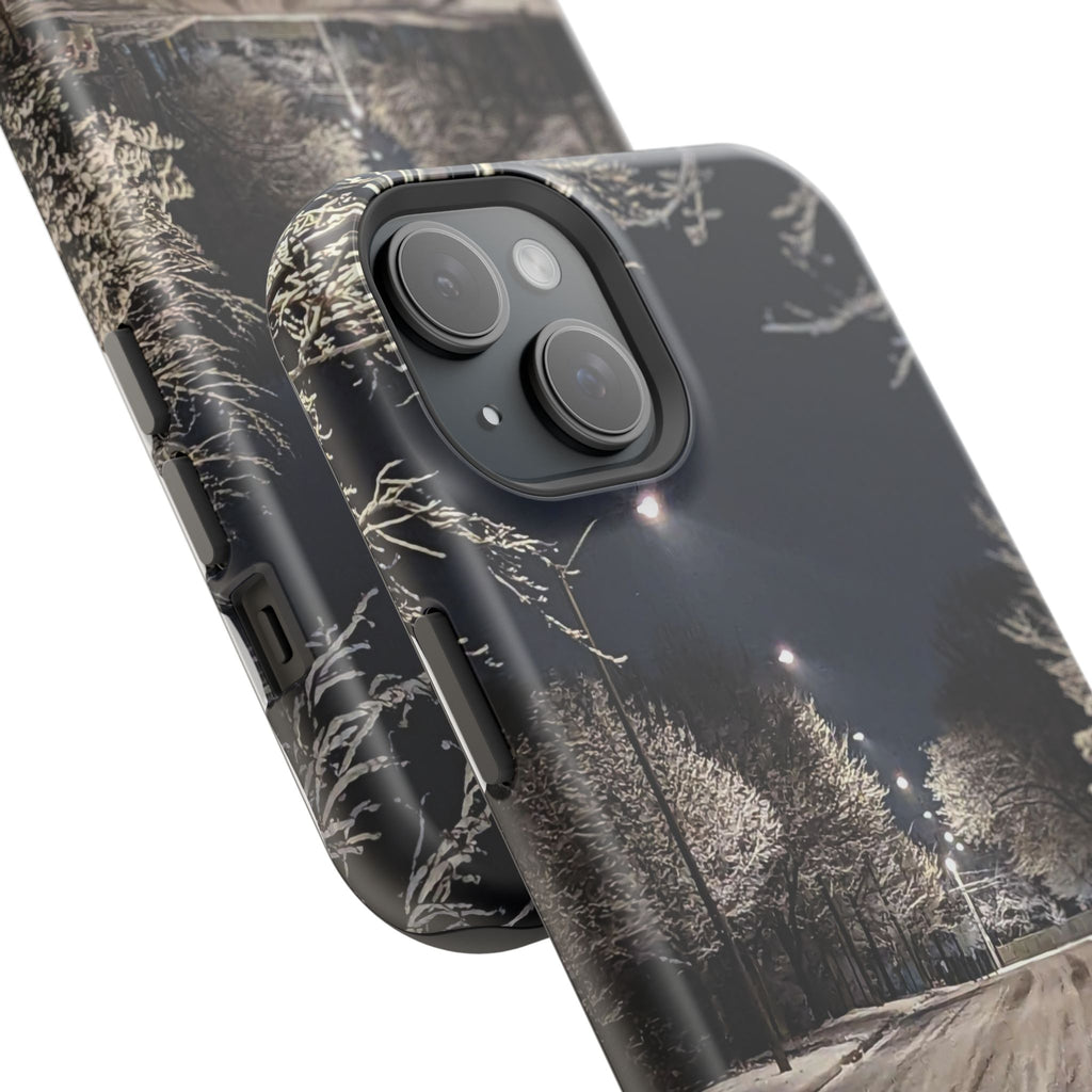 Winter Night Snow Road Magnetic Impact-Resistant Phone Case