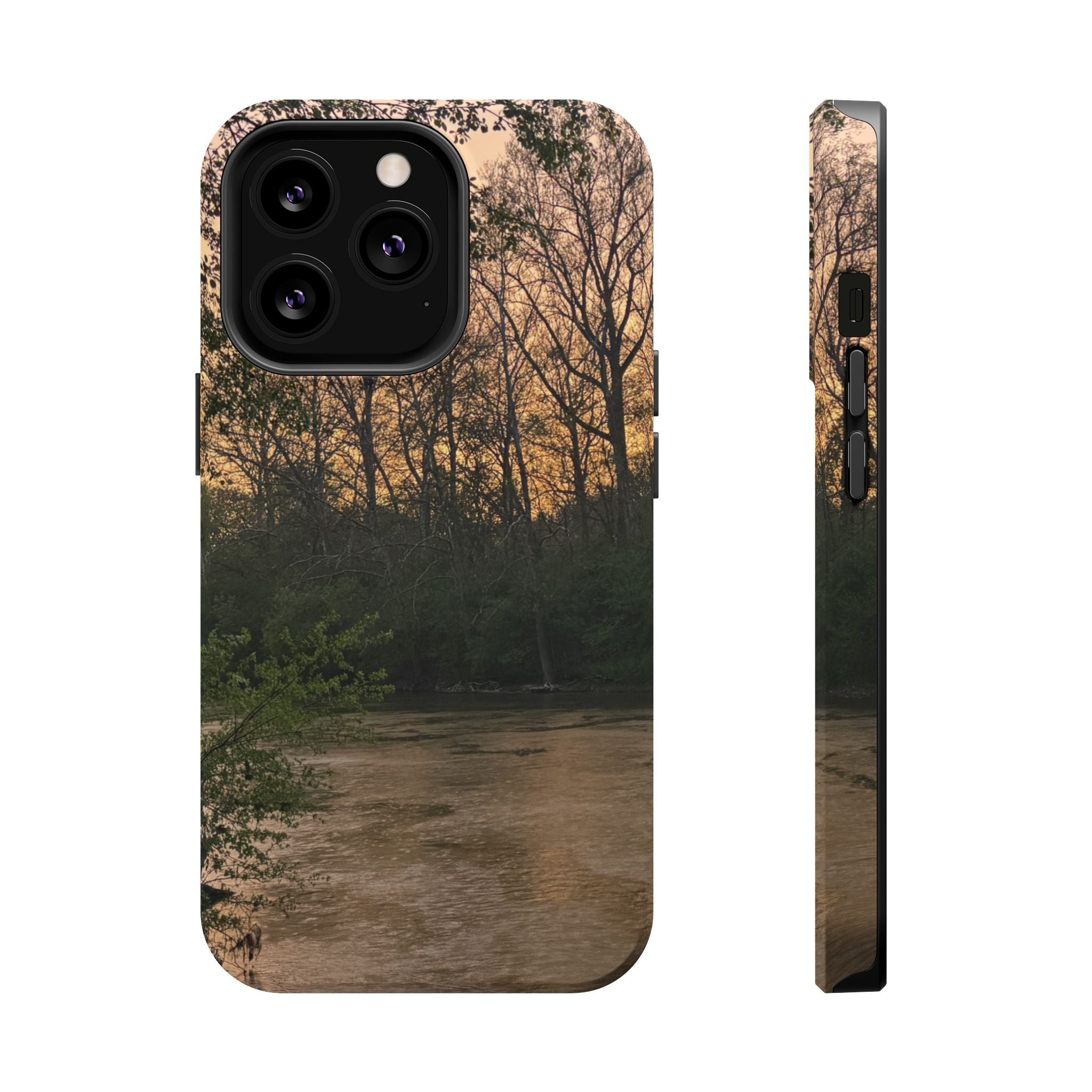 Nature River Sunset Phone Case — Magnetic Impact‑Resistant