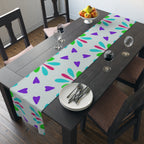 Floral Geometric Table Runner — Pastel Heart & Petal Pattern