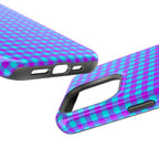 Phone Case — Blue & Purple Gingham Magnetic Impact-Resistant Case