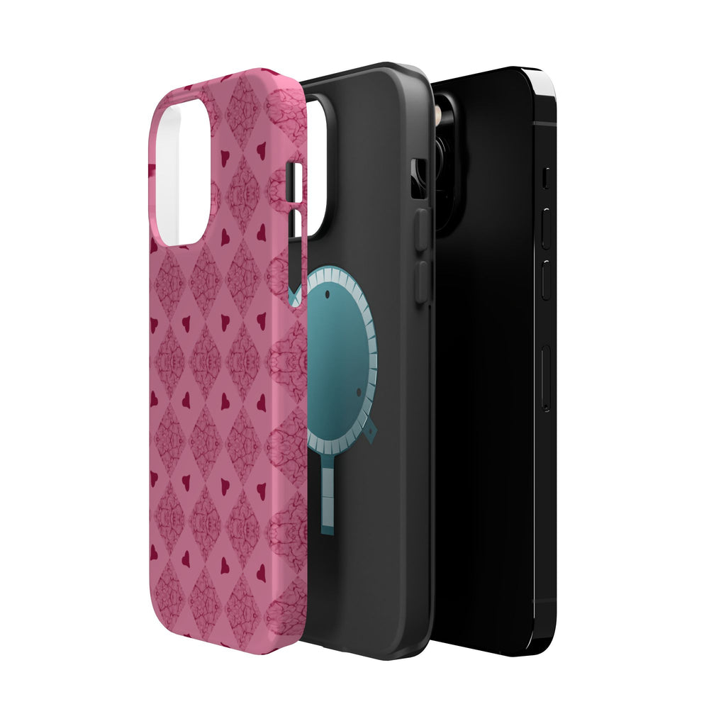 Pink Vintage Hearts Magnetic Impact-Resistant Phone Case