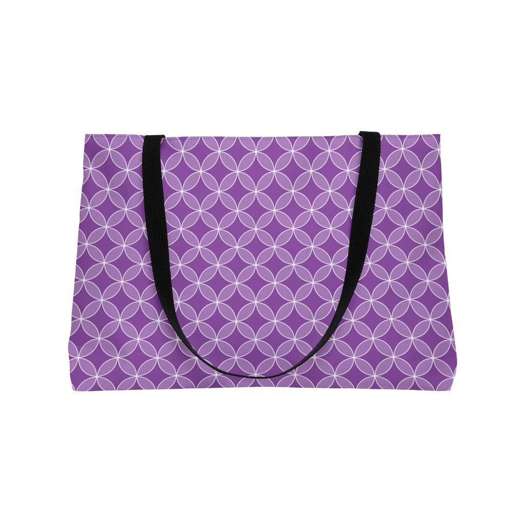 Purple Geometric Weekender Tote — Stylish Large Travel & Beach Bag