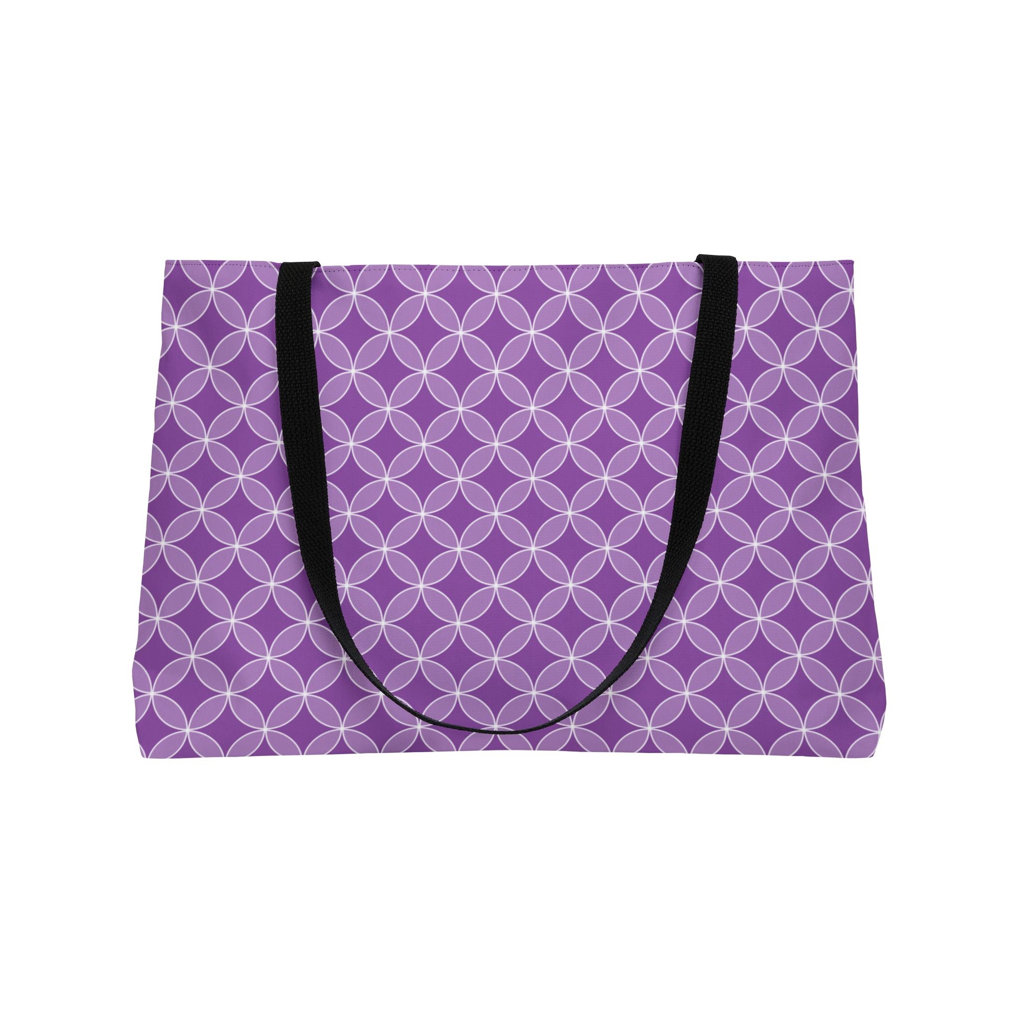 Purple Geometric Weekender Tote — Stylish Large Travel & Beach Bag