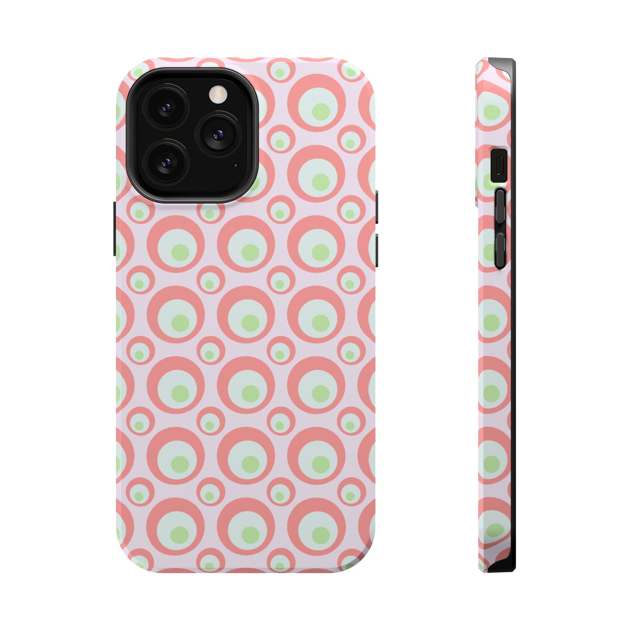 Pink Retro Circles Magnetic Impact-Resistant Phone Case