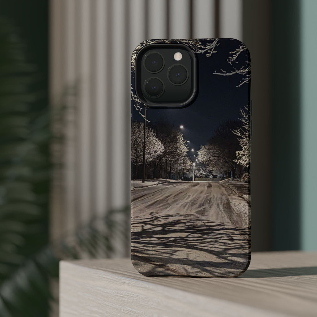 Winter Night Snow Road Magnetic Impact-Resistant Phone Case