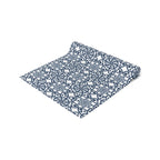 Blue Moroccan Tile Table Runner — Cotton-Poly Decorative Dining Accent