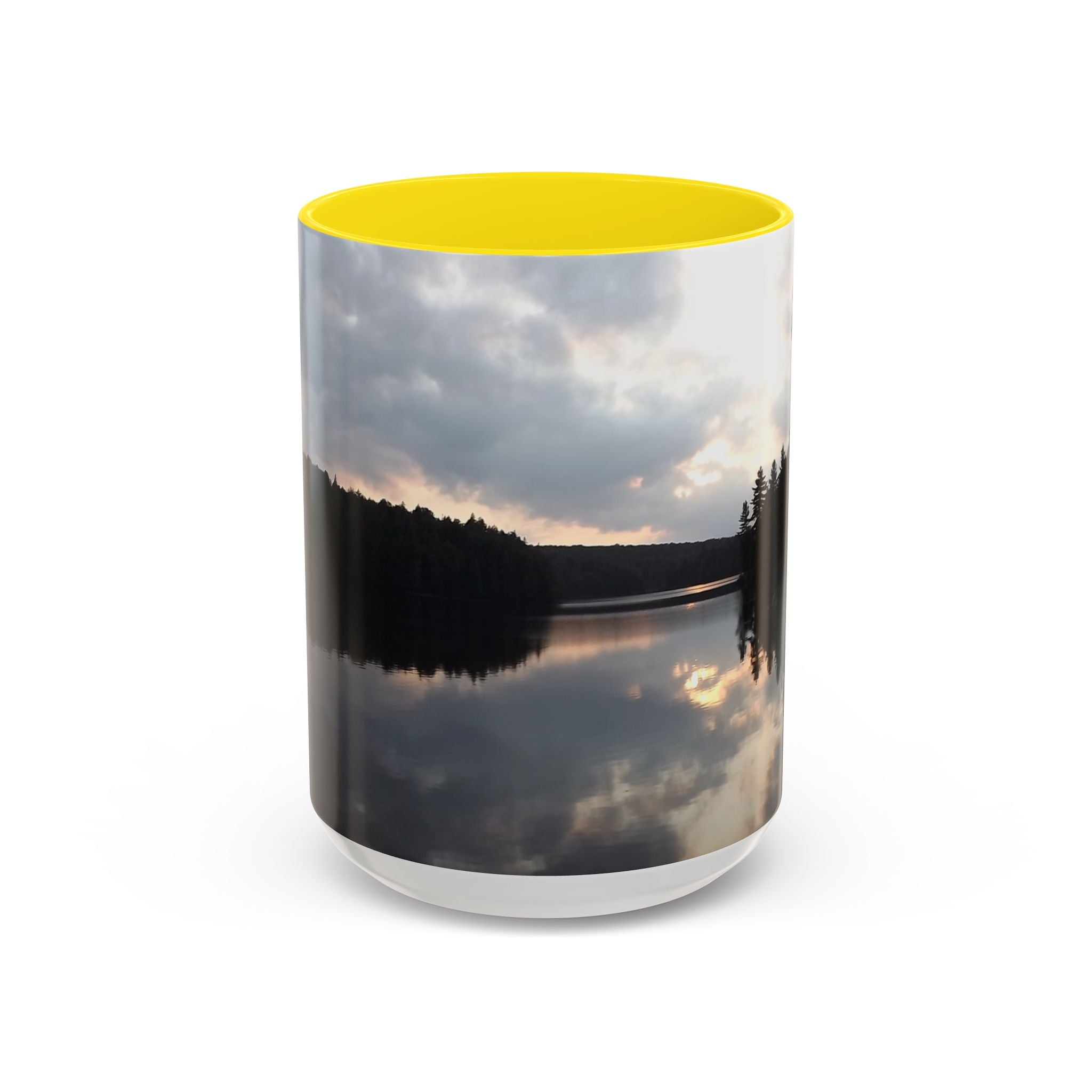 Lake Sunset Accent Coffee Mug — Scenic Reflection Photography 11/15oz
