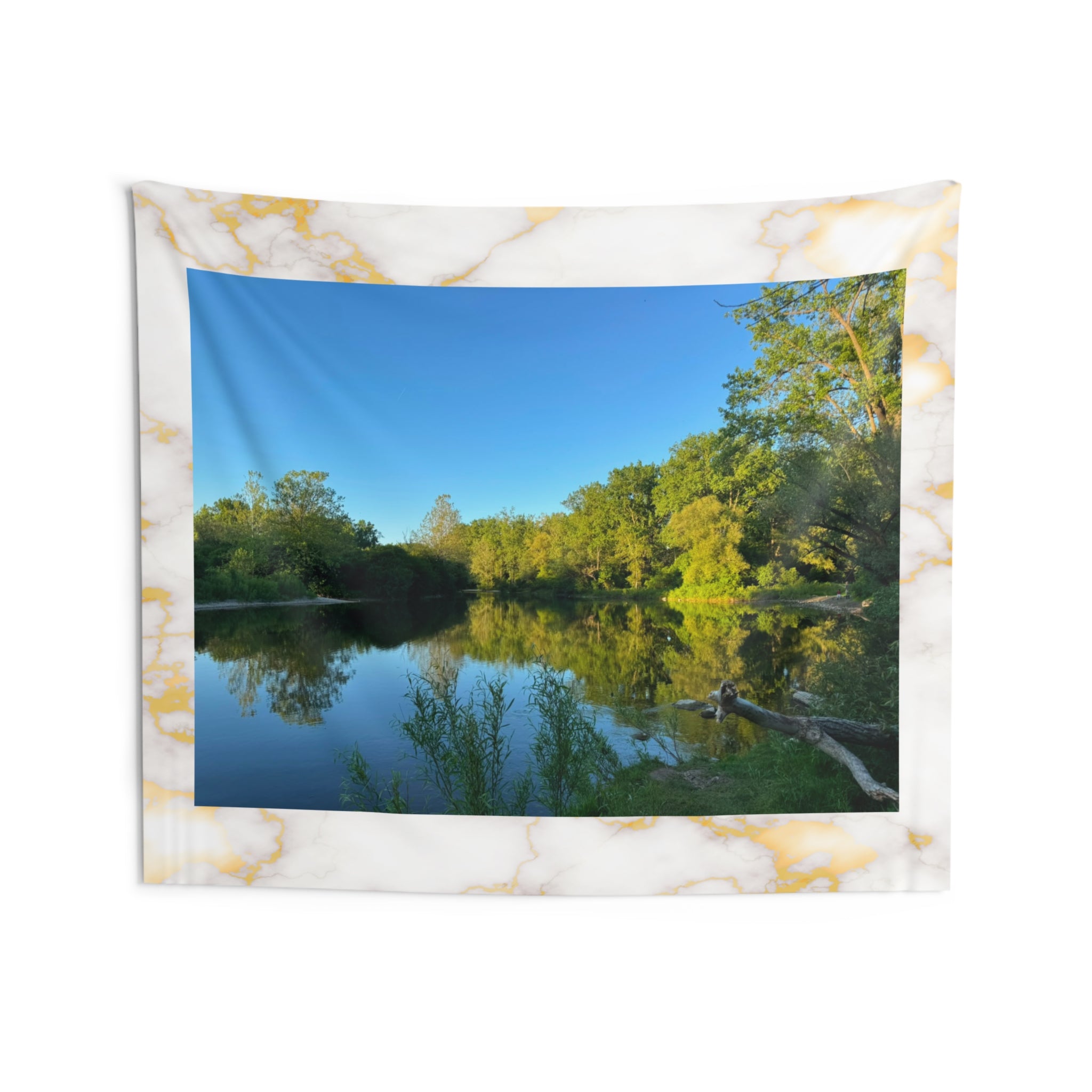 Lake Reflection Tapestry — Serene Nature Wall Hanging