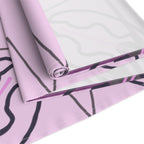 Pink Floral Geometric Table Runner — Modern Blossom Dining Decor
