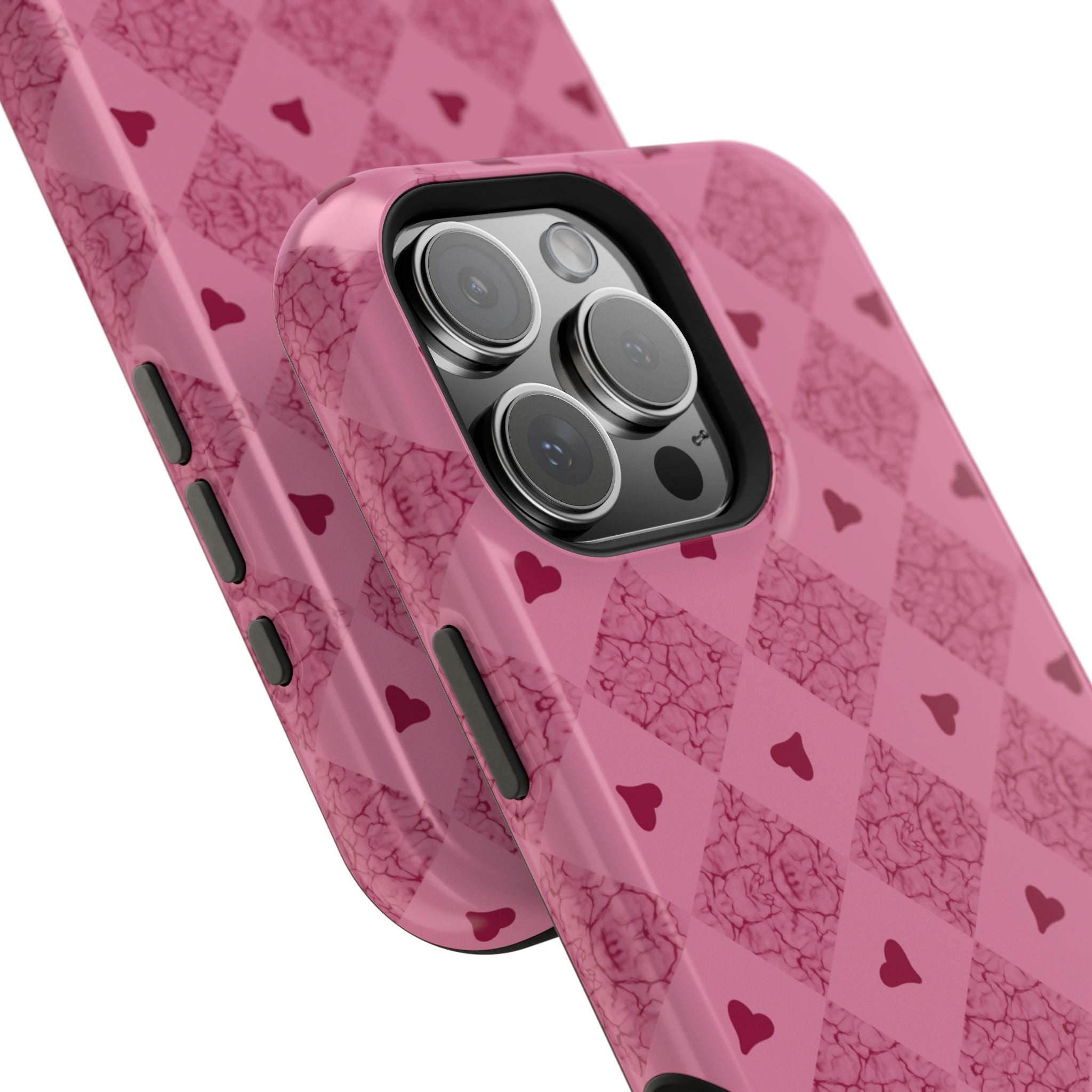 Pink Vintage Hearts Magnetic Impact-Resistant Phone Case