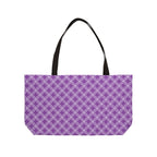 Purple Geometric Weekender Tote — Stylish Large Travel & Beach Bag