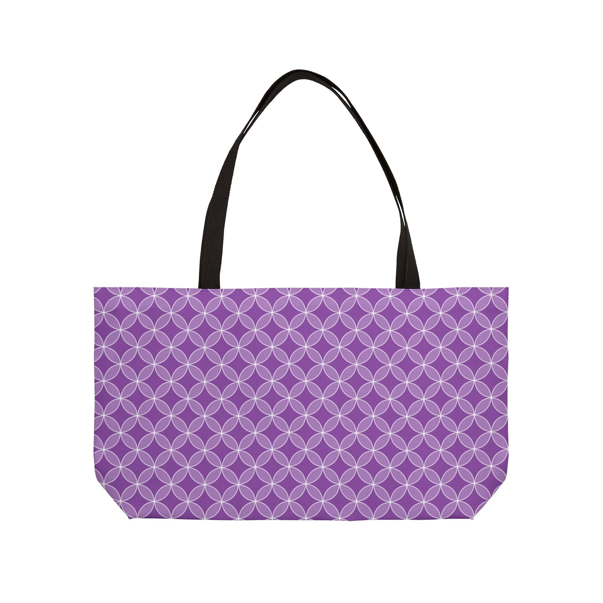 Purple Geometric Weekender Tote — Stylish Large Travel & Beach Bag