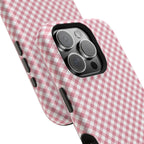 Pink Gingham Magnetic Impact-Resistant Phone Case