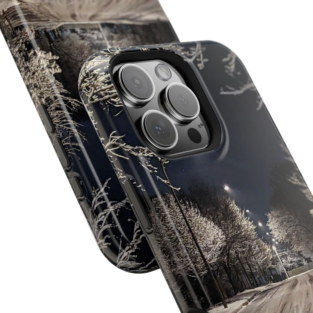Winter Night Snow Road Magnetic Impact-Resistant Phone Case