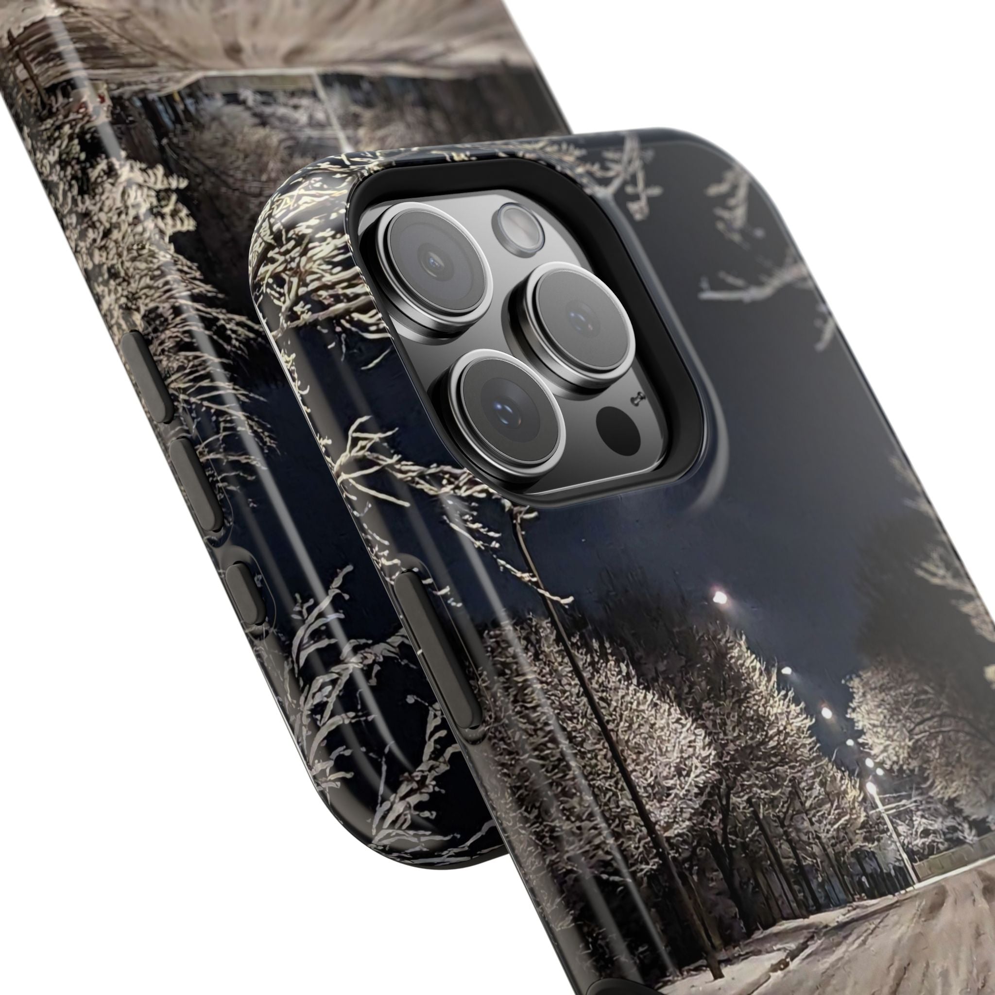 Winter Night Snow Road Magnetic Impact-Resistant Phone Case