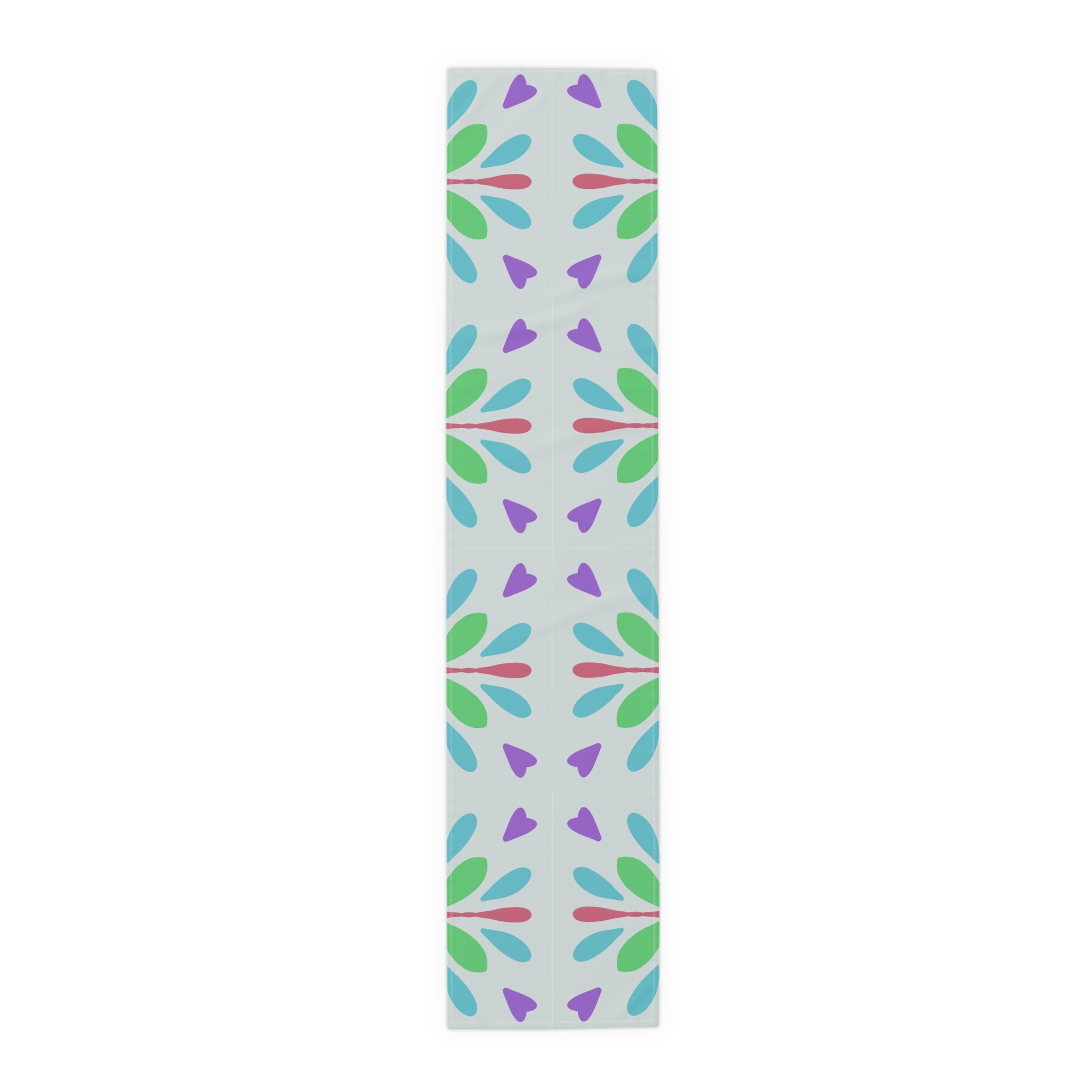 Floral Geometric Table Runner — Pastel Heart & Petal Pattern