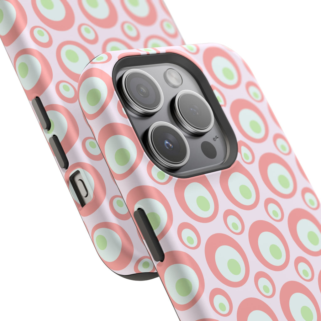 Pink Retro Circles Magnetic Impact-Resistant Phone Case