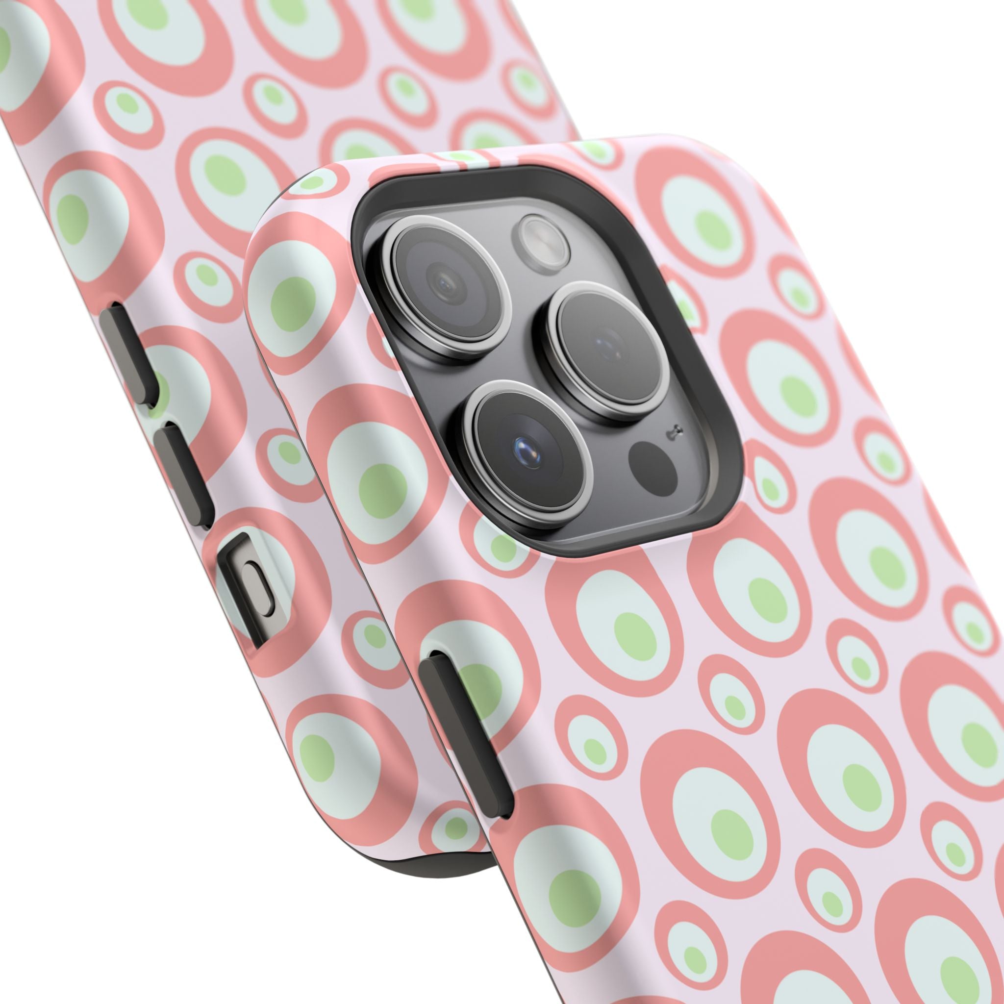 Pink Retro Circles Magnetic Impact-Resistant Phone Case