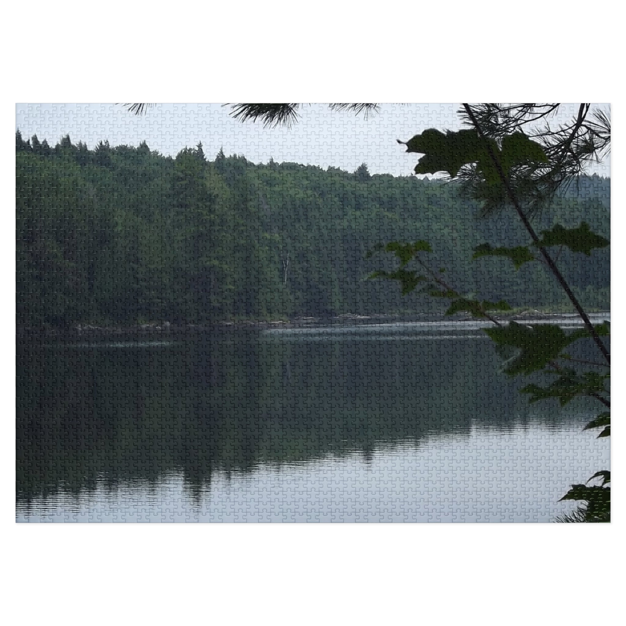 Lake Reflection Jigsaw Puzzle (with Tin) — Tranquil Forest Landscape Puzzle