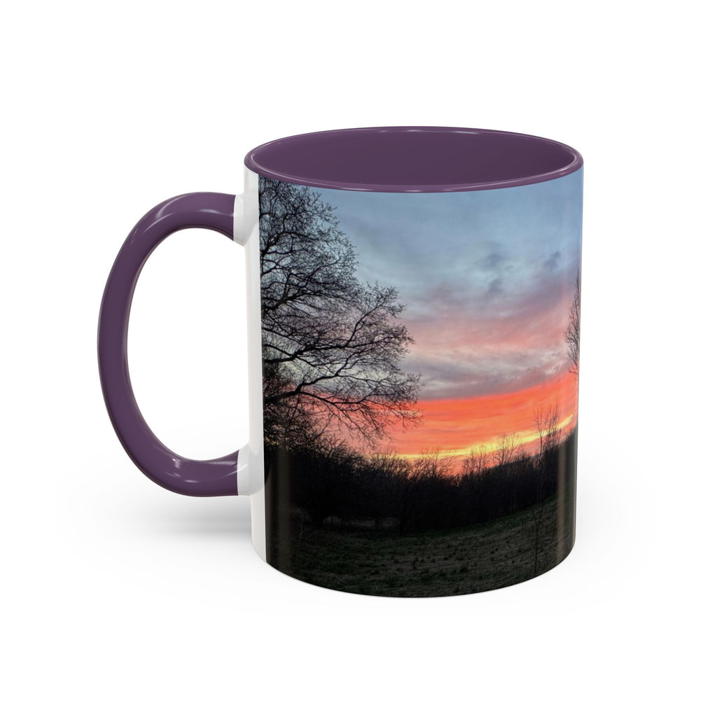 Sunset Silhouette In Derby, UK Coffee Mug — Scenic Tree Silhouette at Dusk (11/15oz)