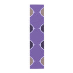 Purple Geometric Table Runner — Modern Abstract Dining Accent