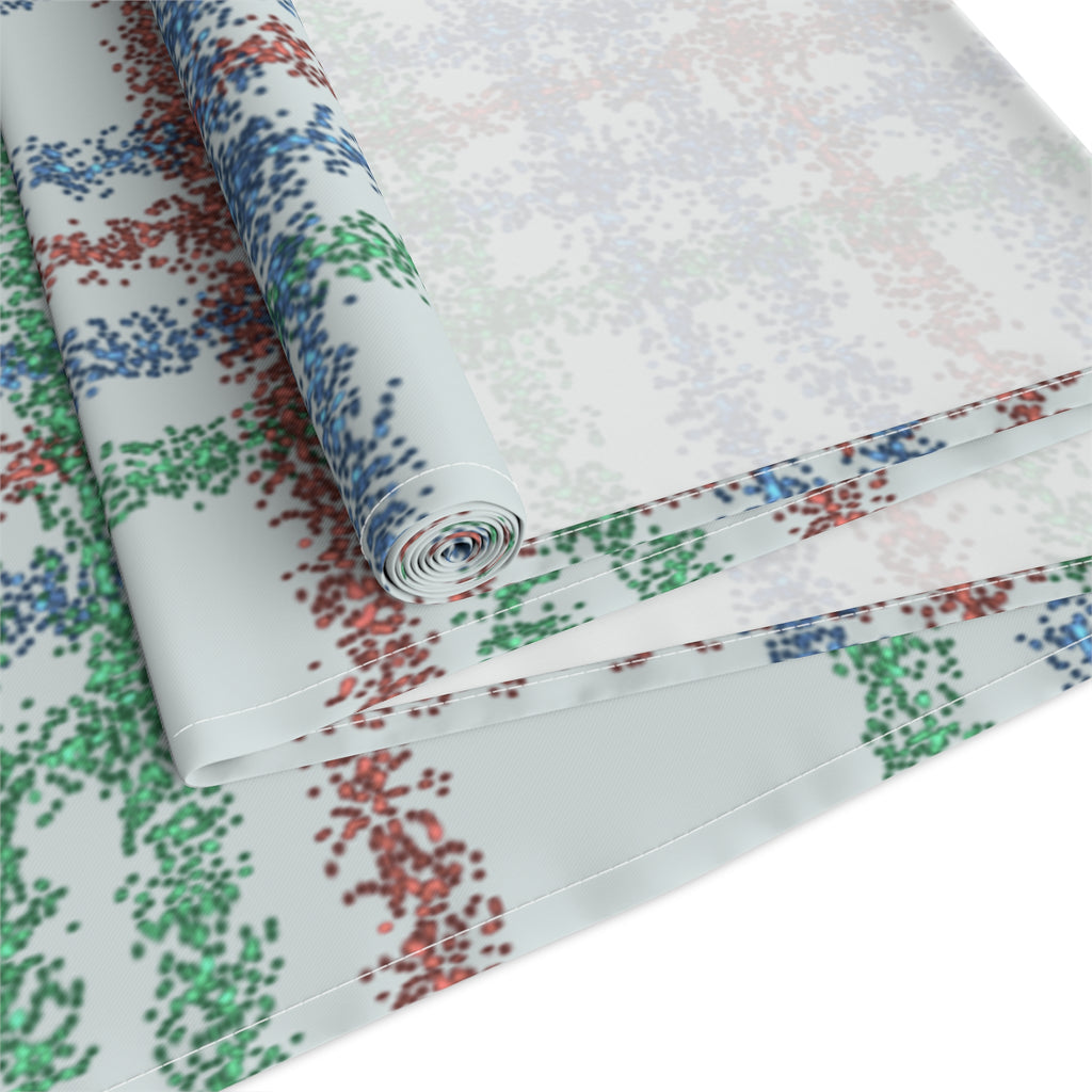 Festive Plaid Table Runner — Red, Green & Blue Holiday Plaid Cotton-Poly Blend