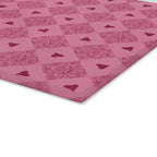 Pink Heart Pattern Glass Cutting Board — Decorative Kitchen Chopping Board