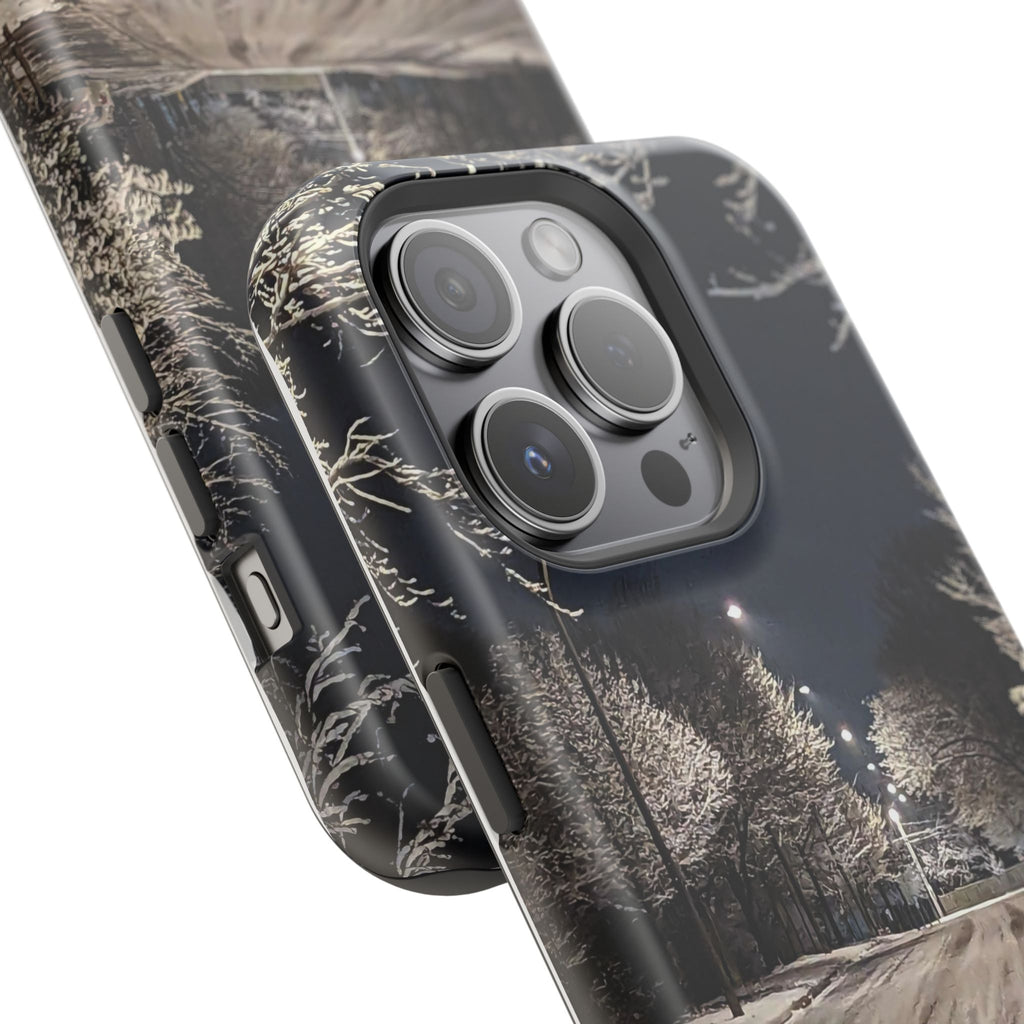 Winter Night Snow Road Magnetic Impact-Resistant Phone Case