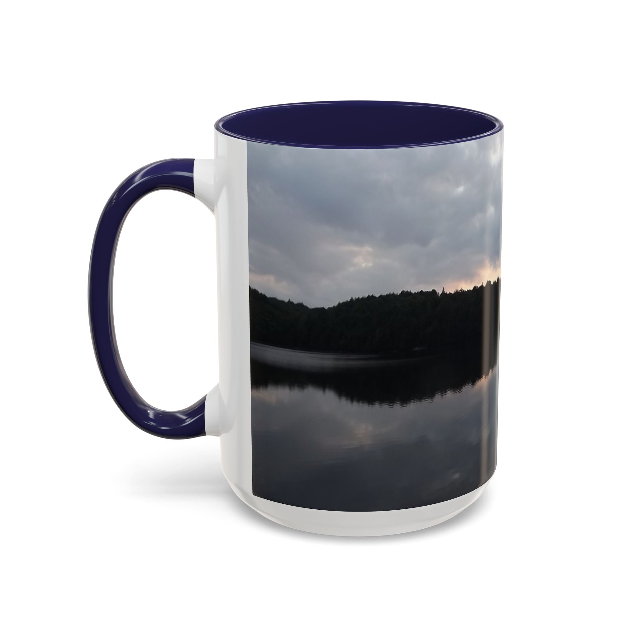 Lake Sunset Accent Coffee Mug — Scenic Reflection Photography 11/15oz