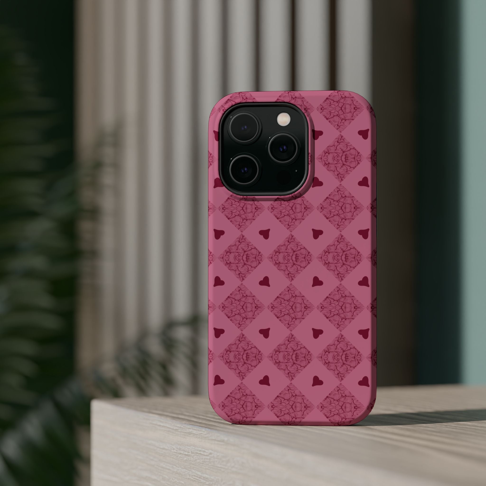 Pink Vintage Hearts Magnetic Impact-Resistant Phone Case
