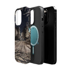 Winter Night Snow Road Magnetic Impact-Resistant Phone Case