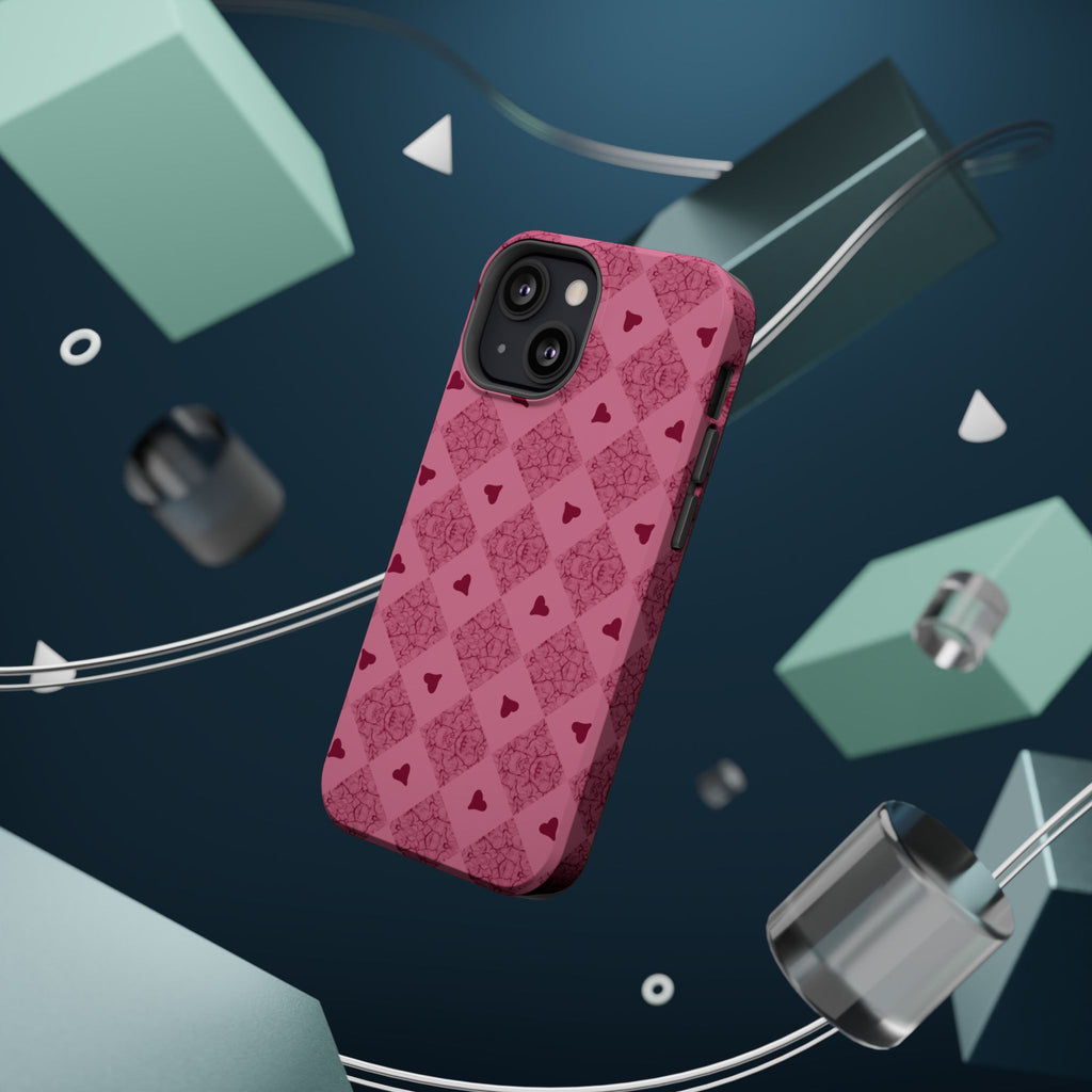 Pink Vintage Hearts Magnetic Impact-Resistant Phone Case