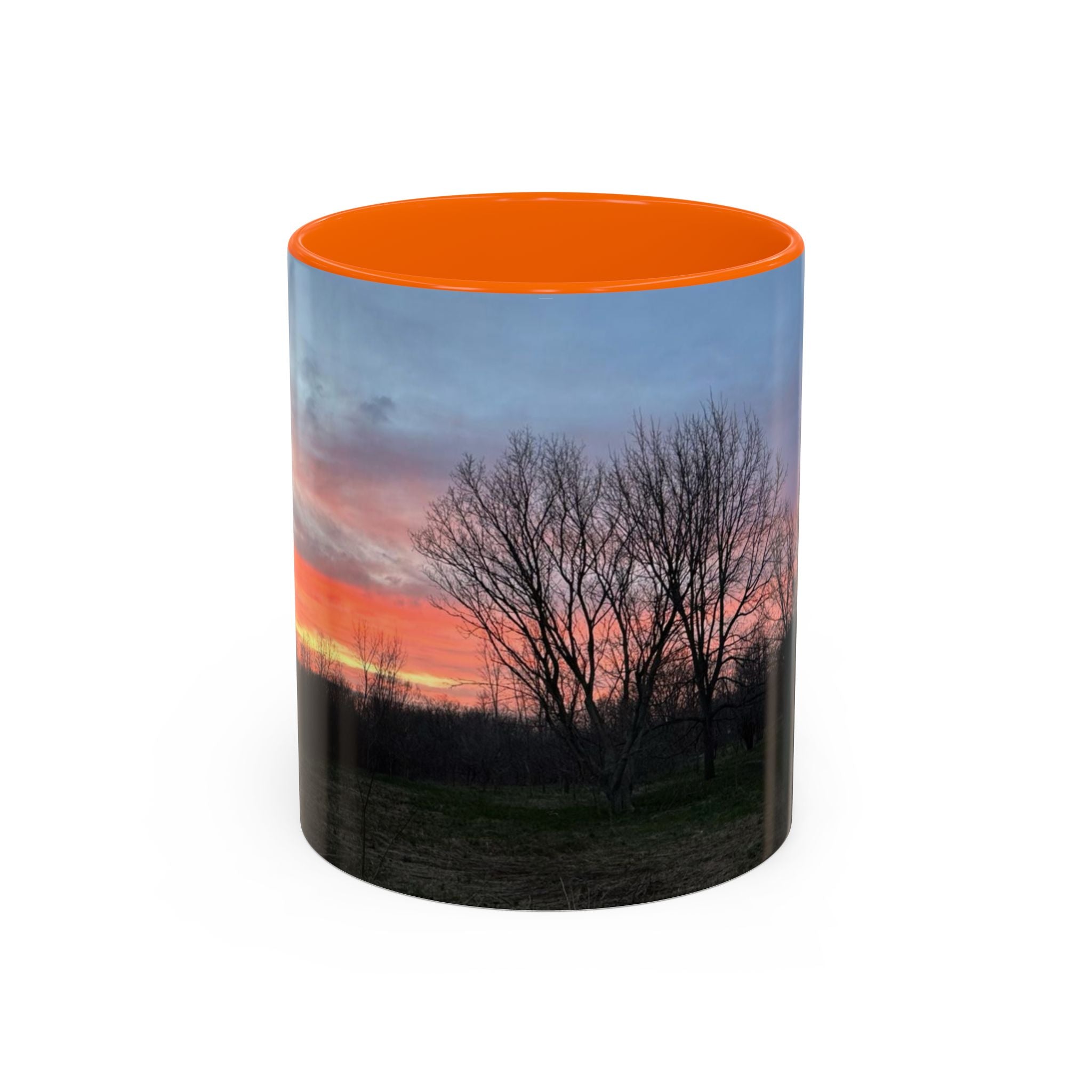 Sunset Silhouette In Derby, UK Coffee Mug — Scenic Tree Silhouette at Dusk (11/15oz)
