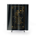 Aquarius Zodiac Shower Curtain — Gold Celestial Horoscope Bathroom Decor
