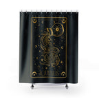 Aquarius Zodiac Shower Curtain — Gold Celestial Horoscope Bathroom Decor