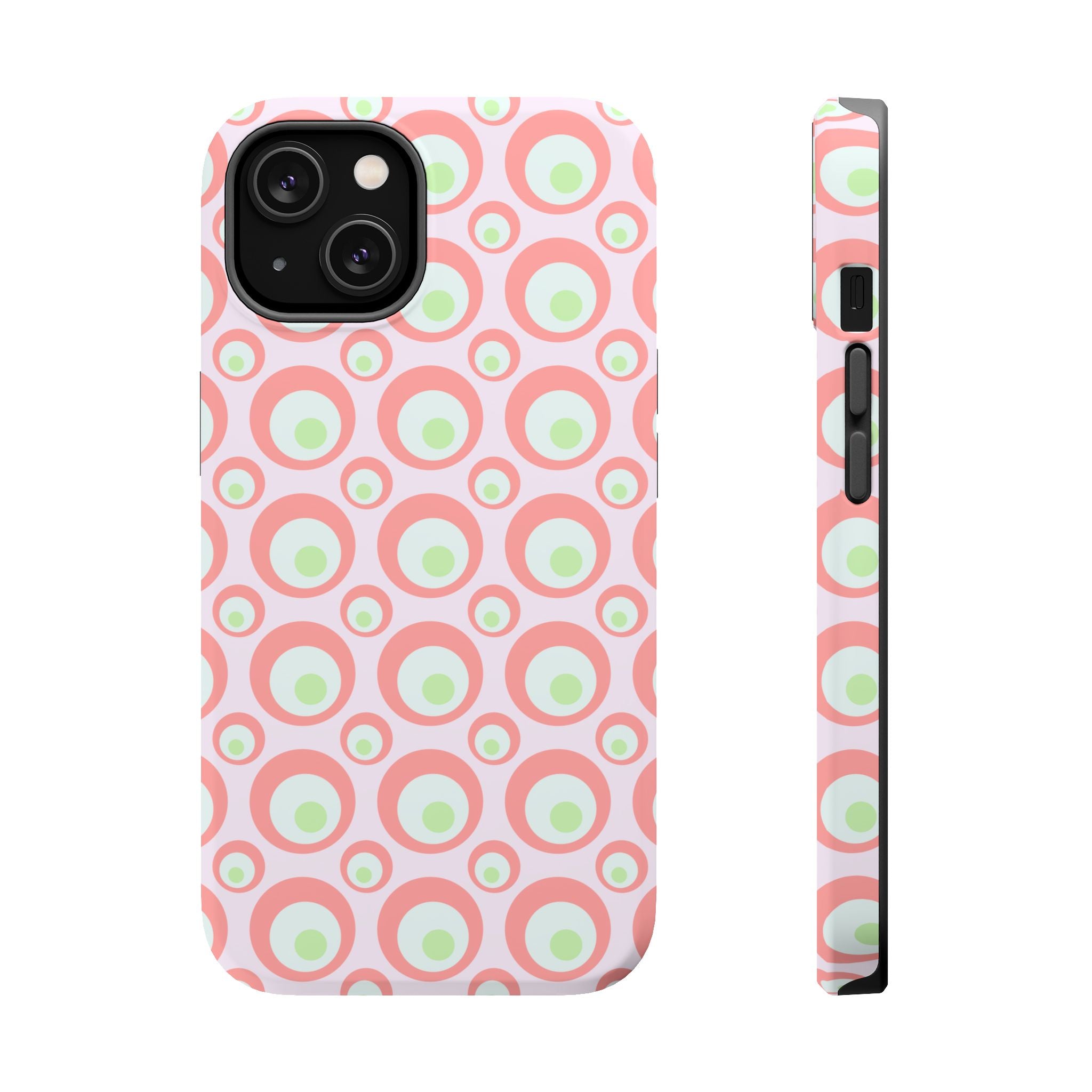 Pink Retro Circles Magnetic Impact-Resistant Phone Case