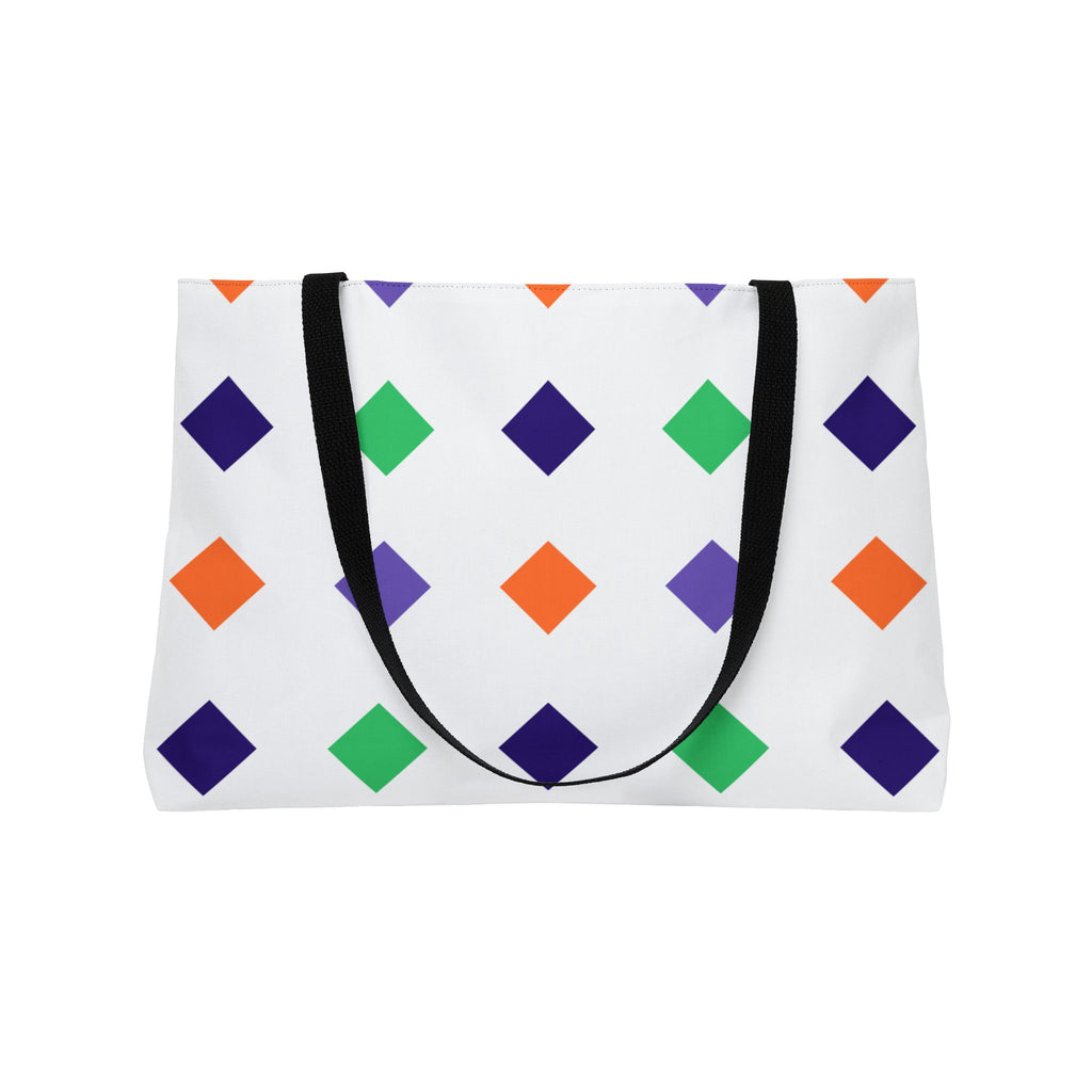 Diamond Dot Weekender Tote Bag — Colorful Geometric Beach & Travel Tote