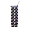 20oz Stainless Steel Tumbler — Iridescent Floral Dot Pattern on Black