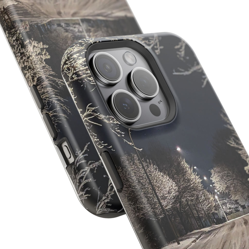 Winter Night Snow Road Magnetic Impact-Resistant Phone Case