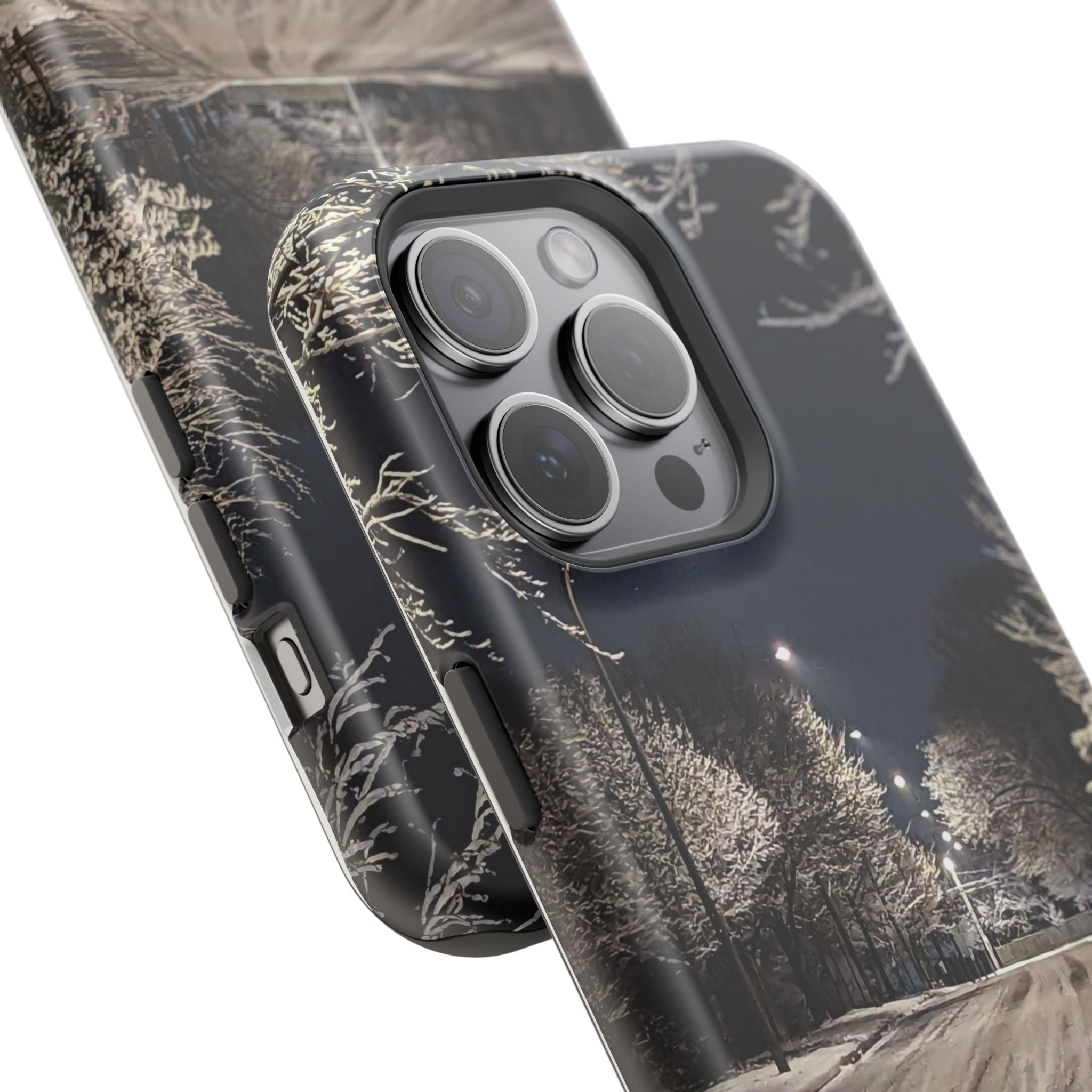 Winter Night Snow Road Magnetic Impact-Resistant Phone Case