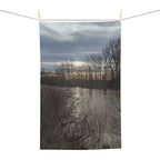 Scenic River Sunset Microfiber Tea Towel