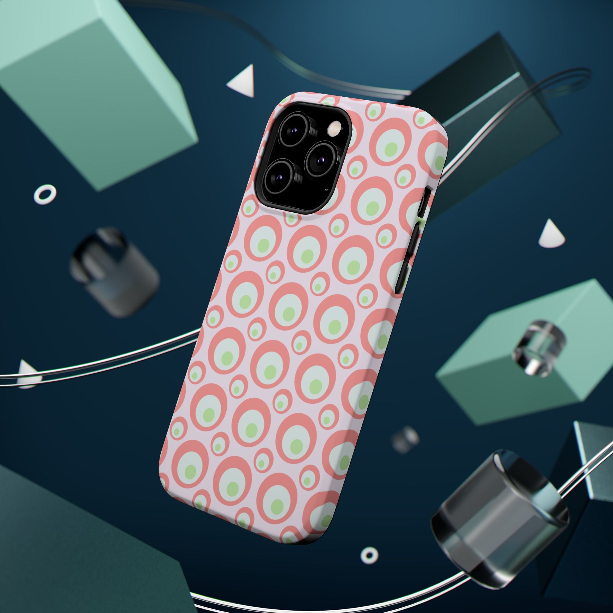 Pink Retro Circles Magnetic Impact-Resistant Phone Case