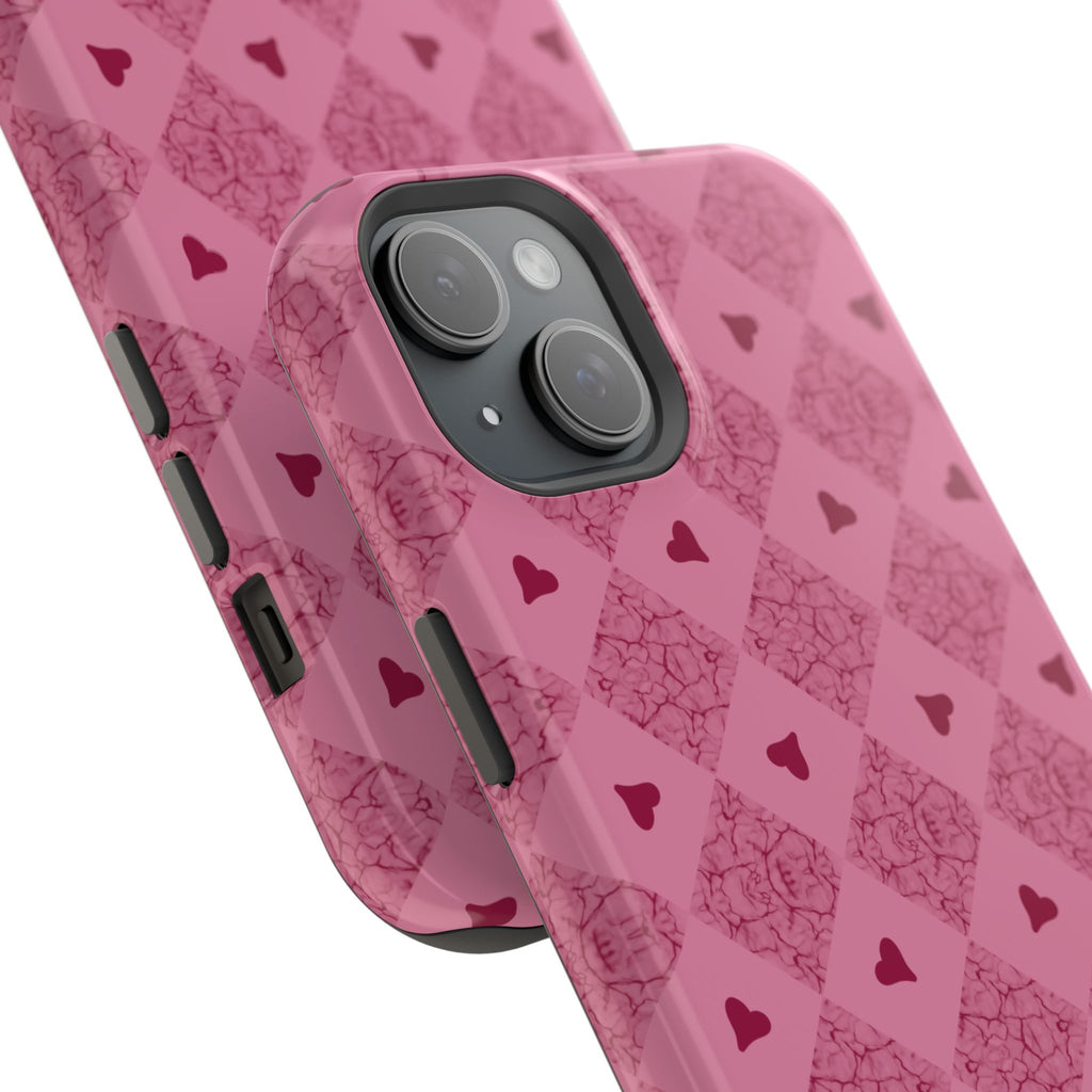 Pink Vintage Hearts Magnetic Impact-Resistant Phone Case