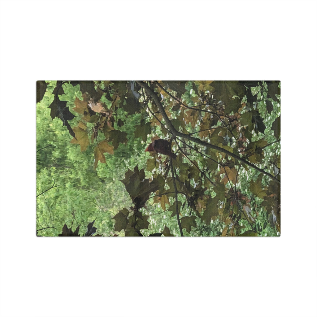 Forest Canopy Microfiber Tea Towel — Green Leaf Nature Print
